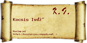 Kocsis Ivó névjegykártya