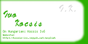 ivo kocsis business card